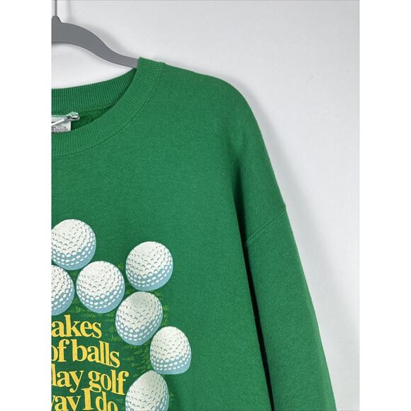 Vintage Lee “It Takes A Lot Of Balls To Play Golf The Way I Do” Crewneck Sz L - Picture 6 of 16